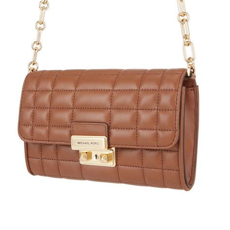 Tribeca Large Quilted Shoulder Bag In Beige .